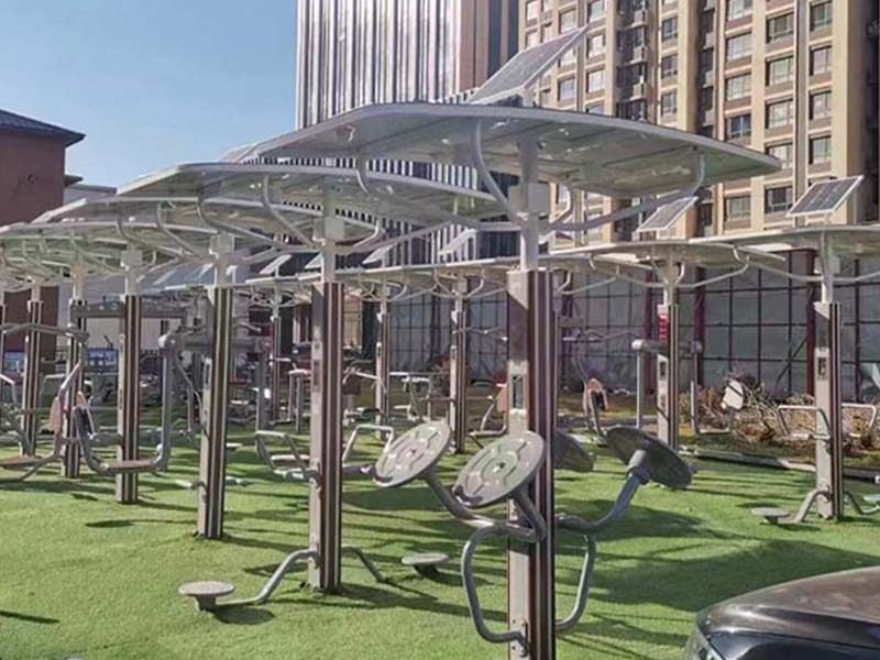 室外太阳能健身器材案例图